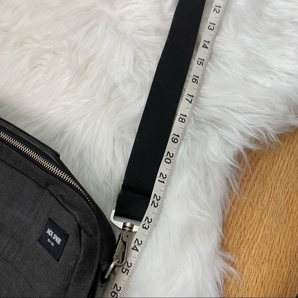 Jack Spade New York Oxford Tech Crossbody Laptop Travel Work Bag Charcoal Grey - Picture 6 of 12